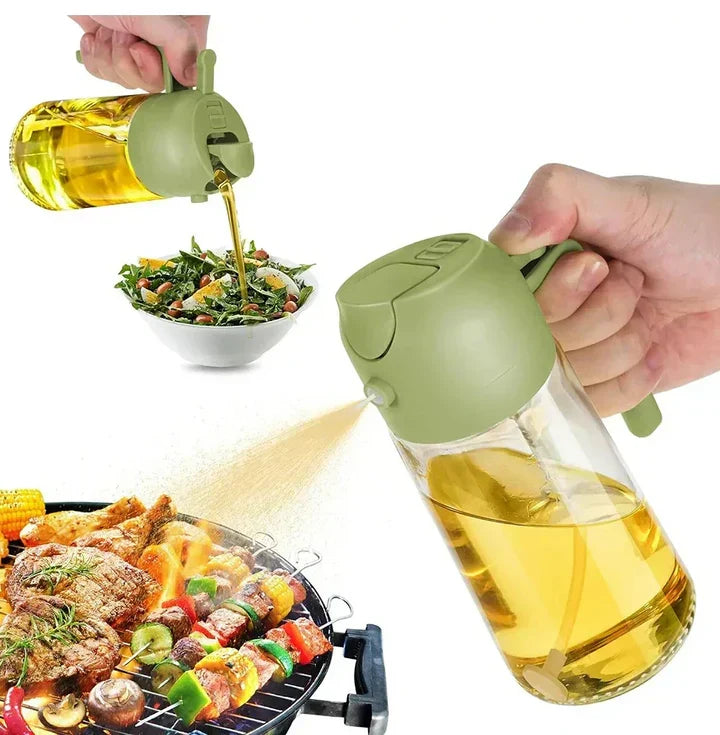 Oil Dispenser 1+1 FREE: 2-in-1 Pour and Spray Glass Oil and Liquid Dispenser